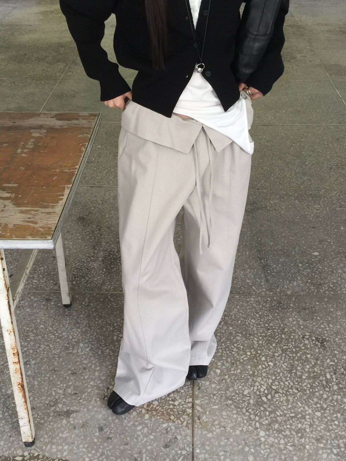 랩밴딩 와이드 팬츠