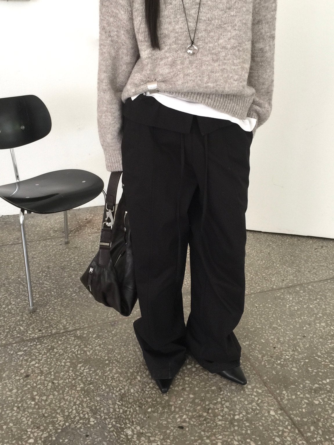 랩밴딩 와이드 팬츠