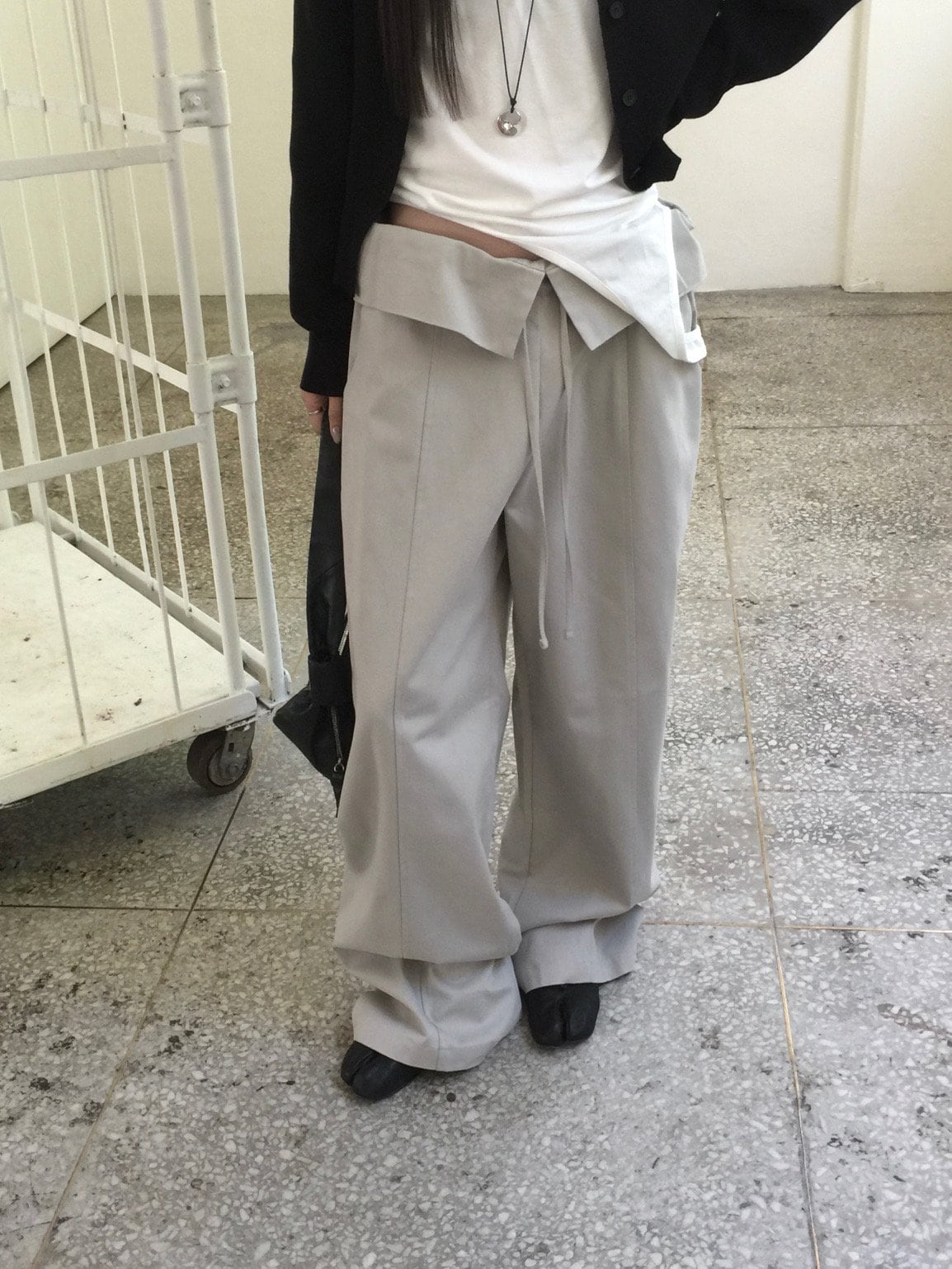 랩밴딩 와이드 팬츠