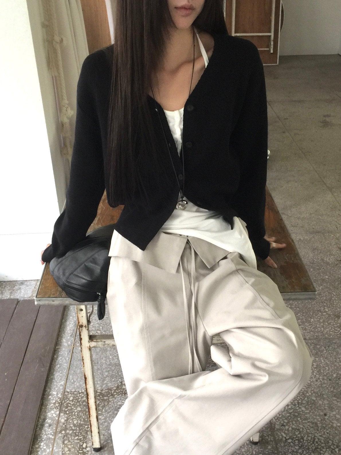 랩밴딩 와이드 팬츠