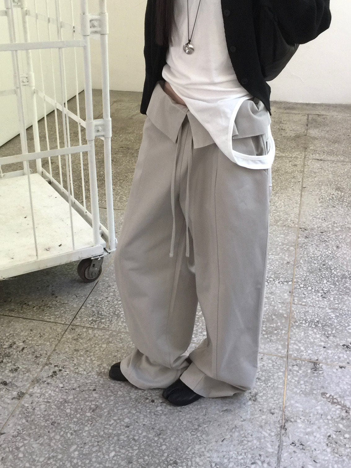 랩밴딩 와이드 팬츠