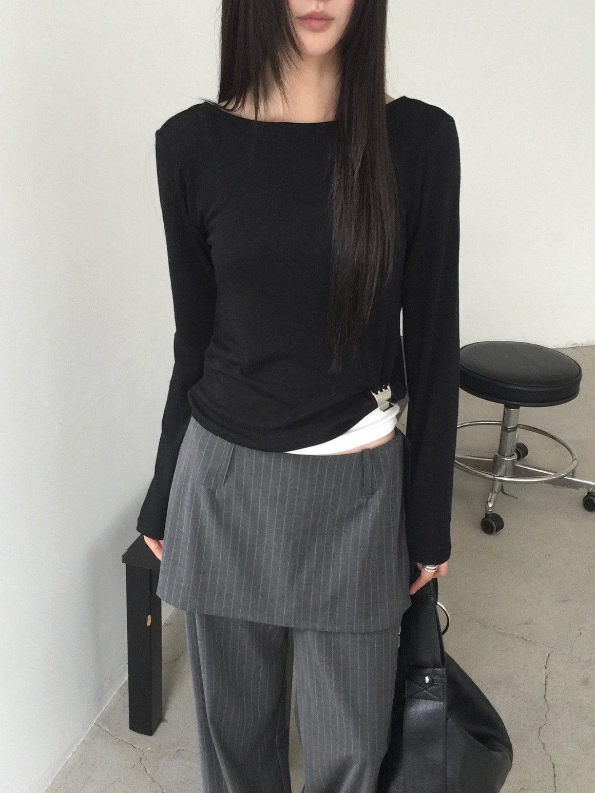 카울넥 루즈핏 티셔츠