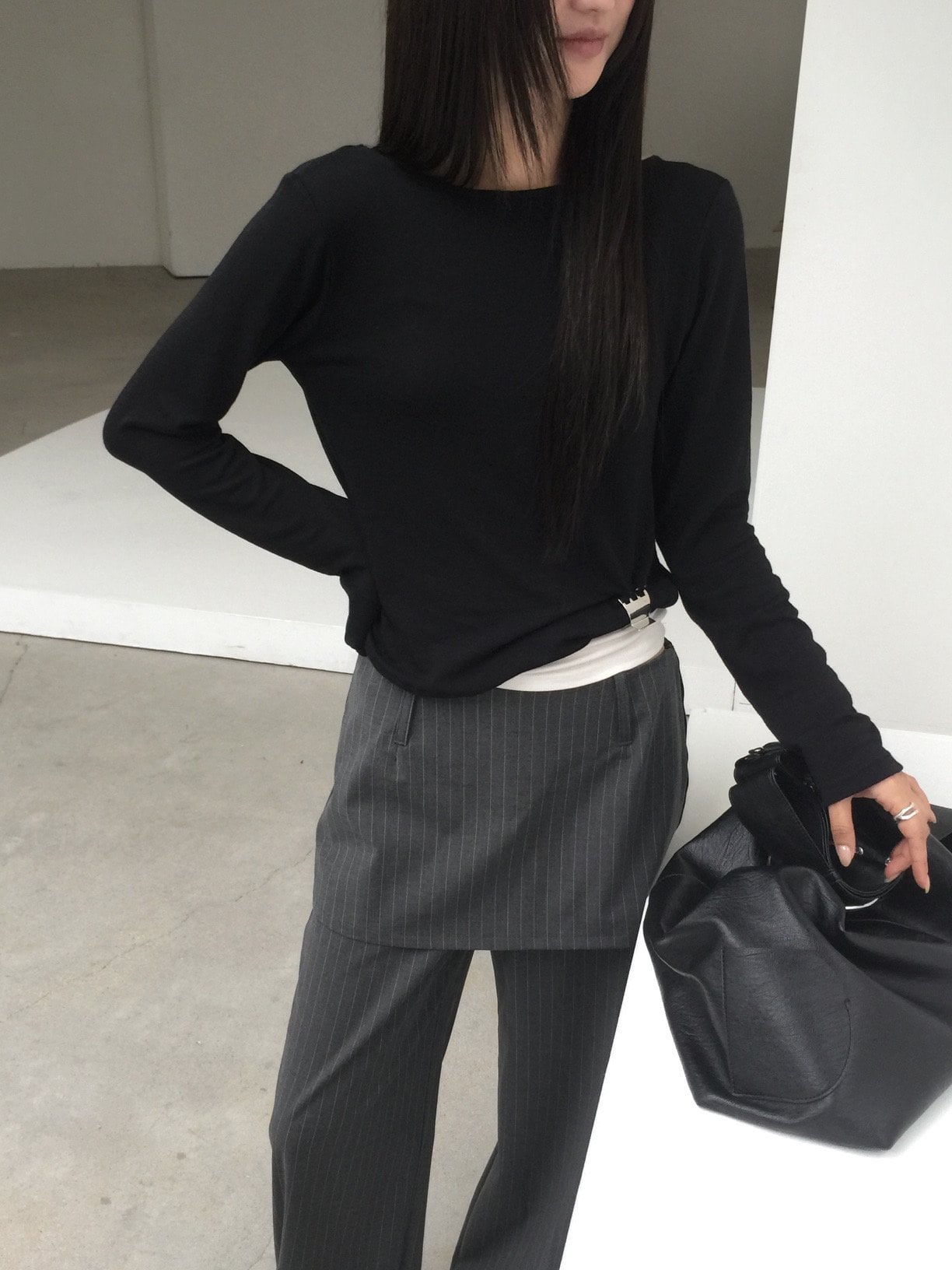 카울넥 루즈핏 티셔츠