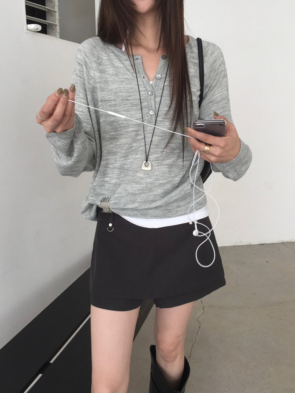 벨트클립 레이어드 스커트팬츠