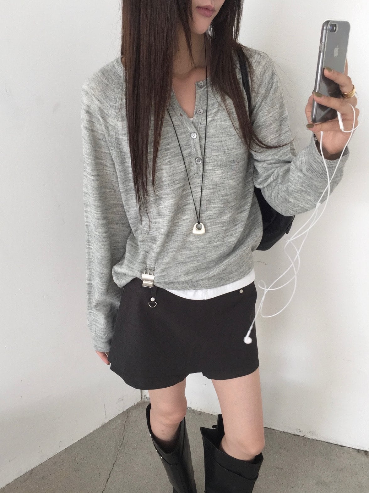 벨트클립 레이어드 스커트팬츠