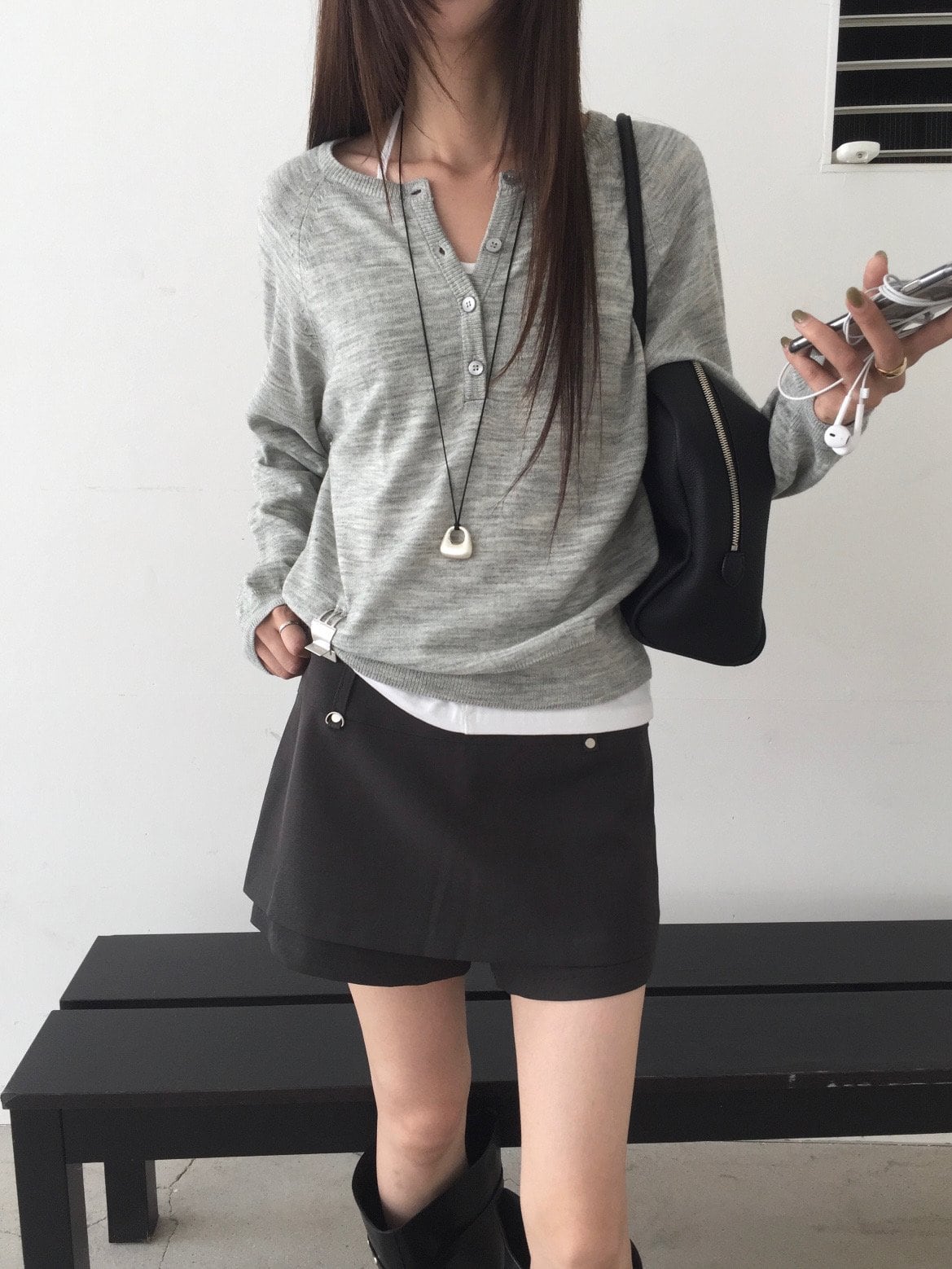 벨트클립 레이어드 스커트팬츠