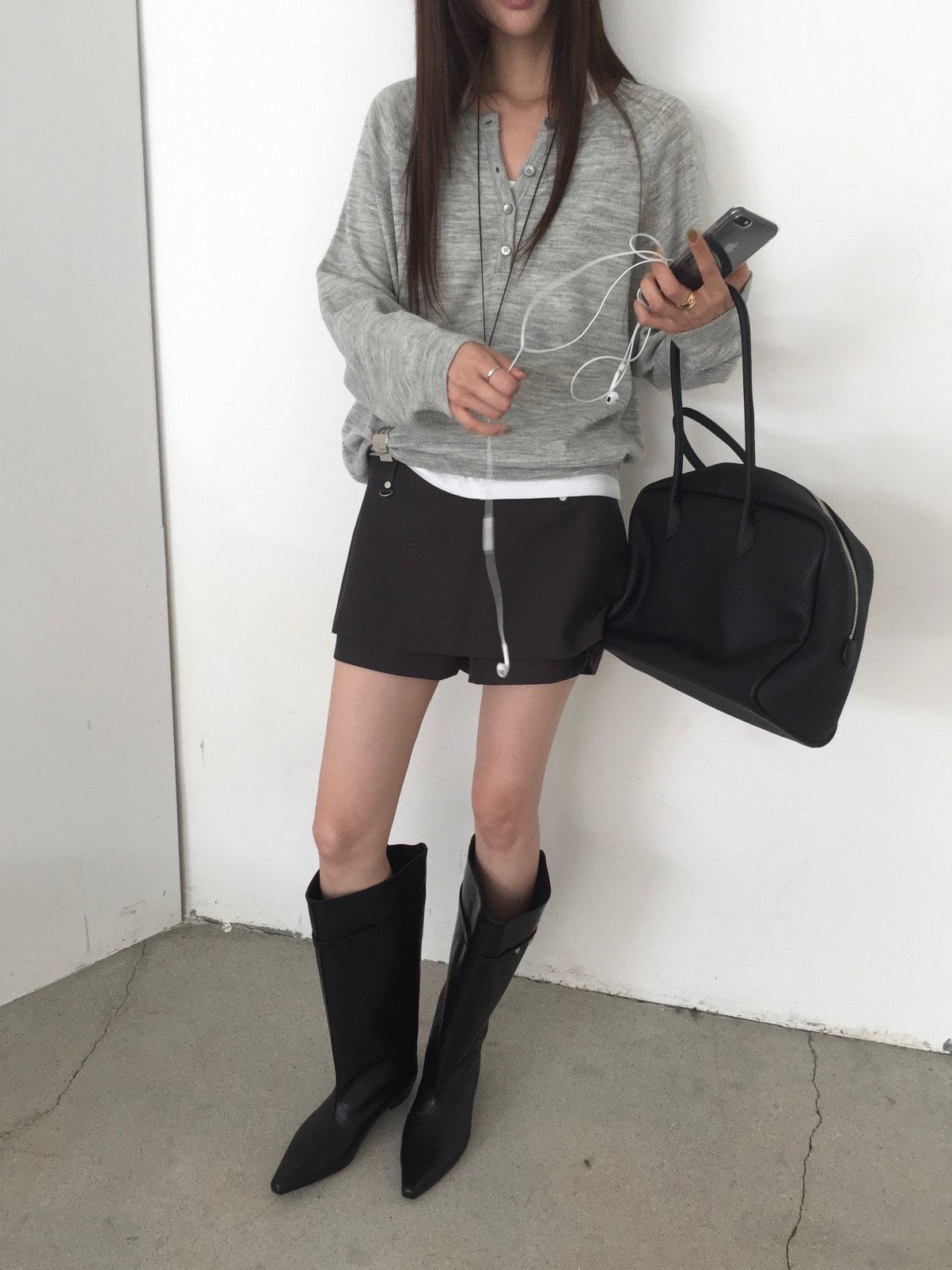 벨트클립 레이어드 스커트팬츠