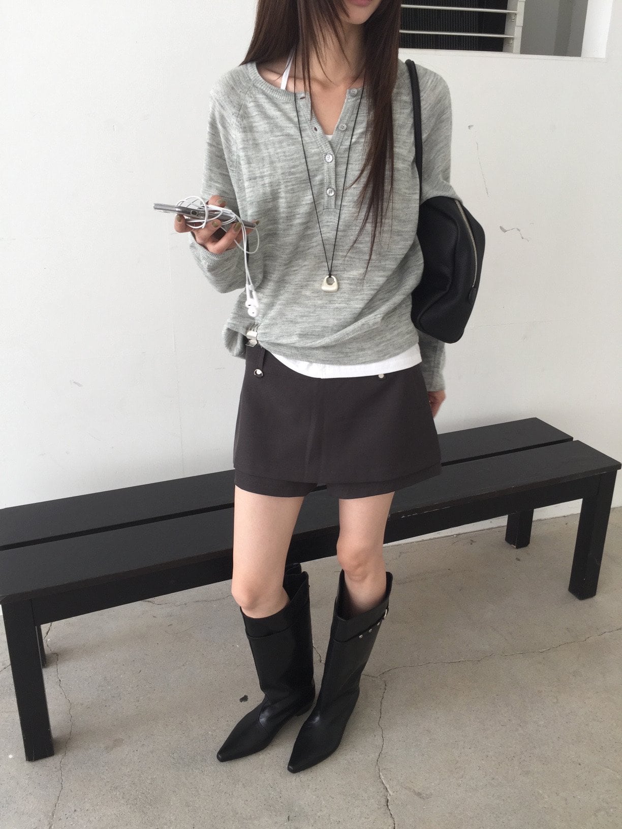 벨트클립 레이어드 스커트팬츠