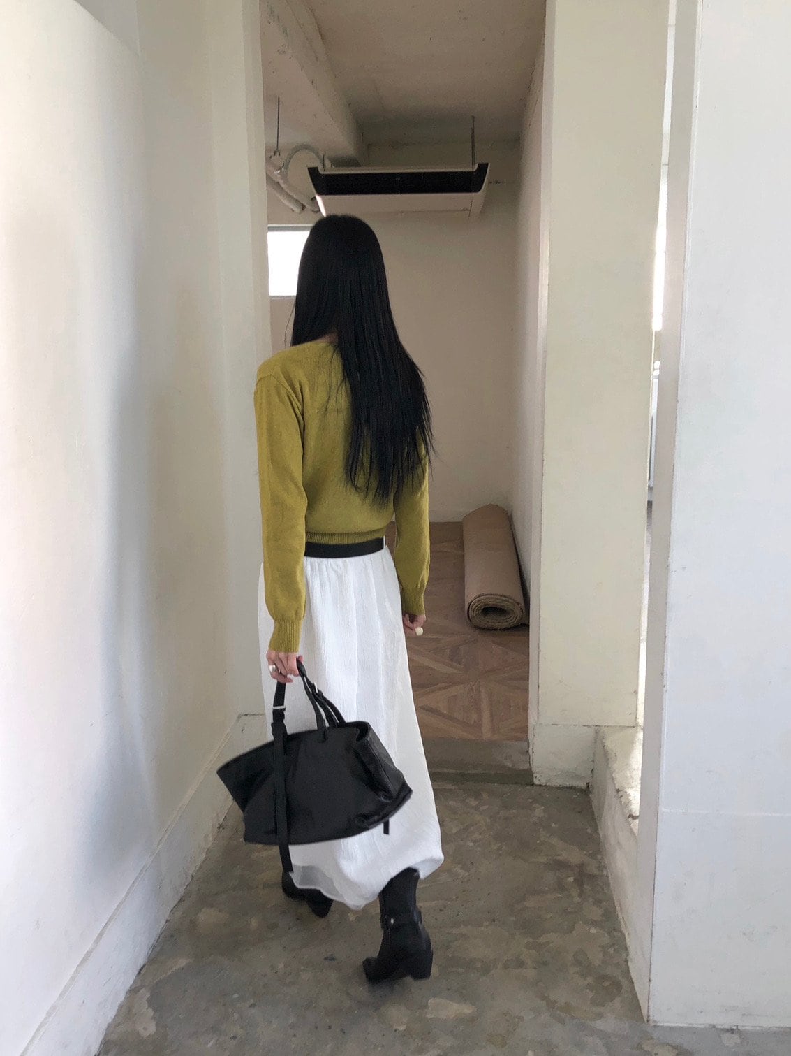 밴딩 레이어드 롱 스커트